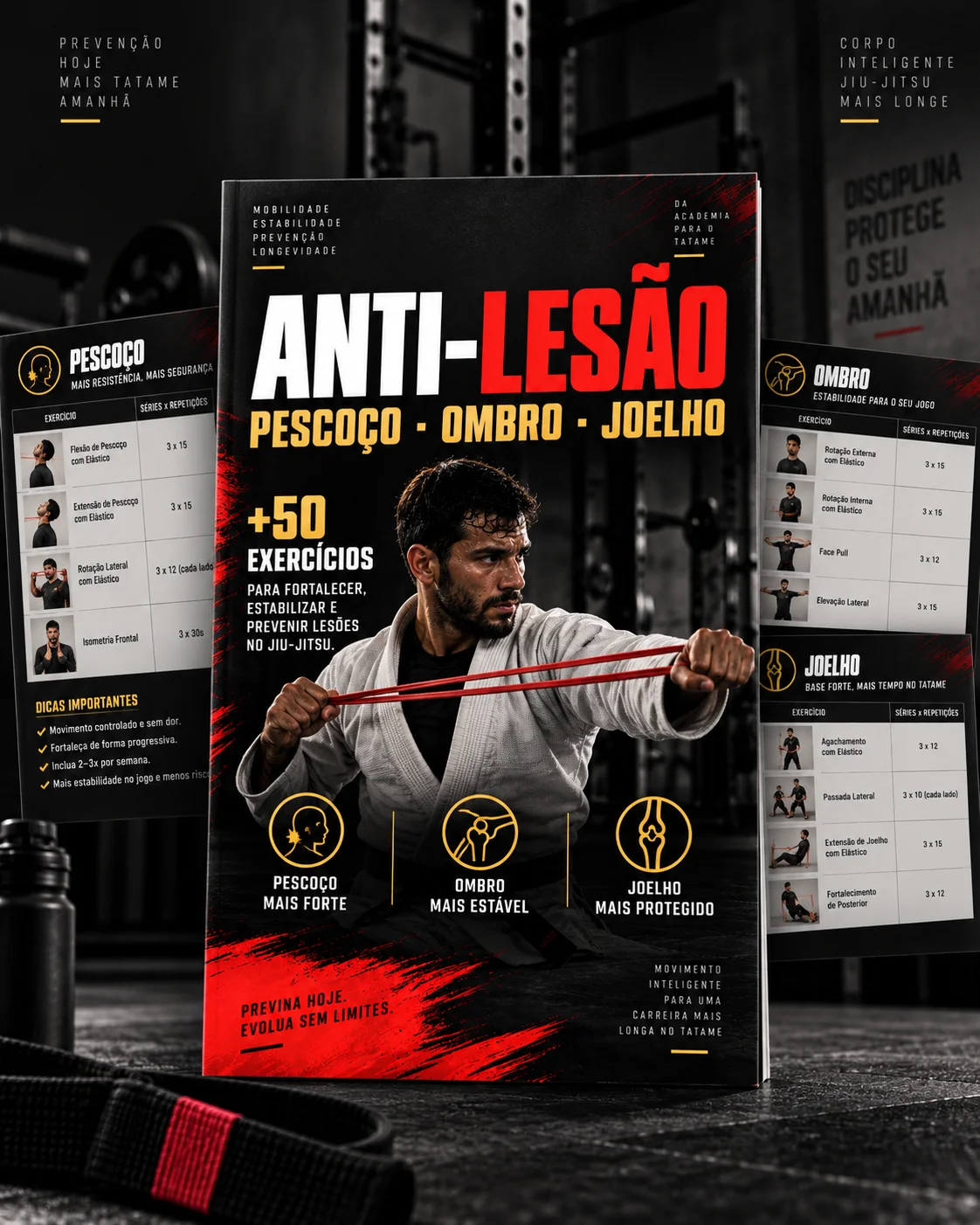 Material de prevenção para pescoço, ombro e joelho