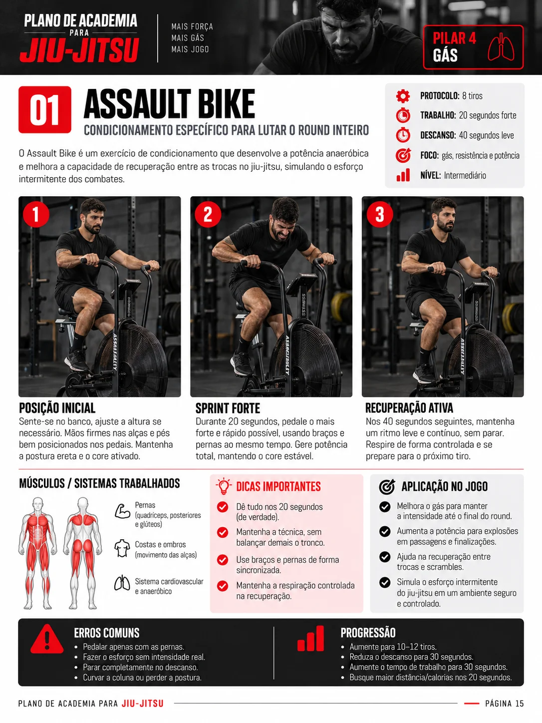 Página do material: condicionamento na Assault Bike
