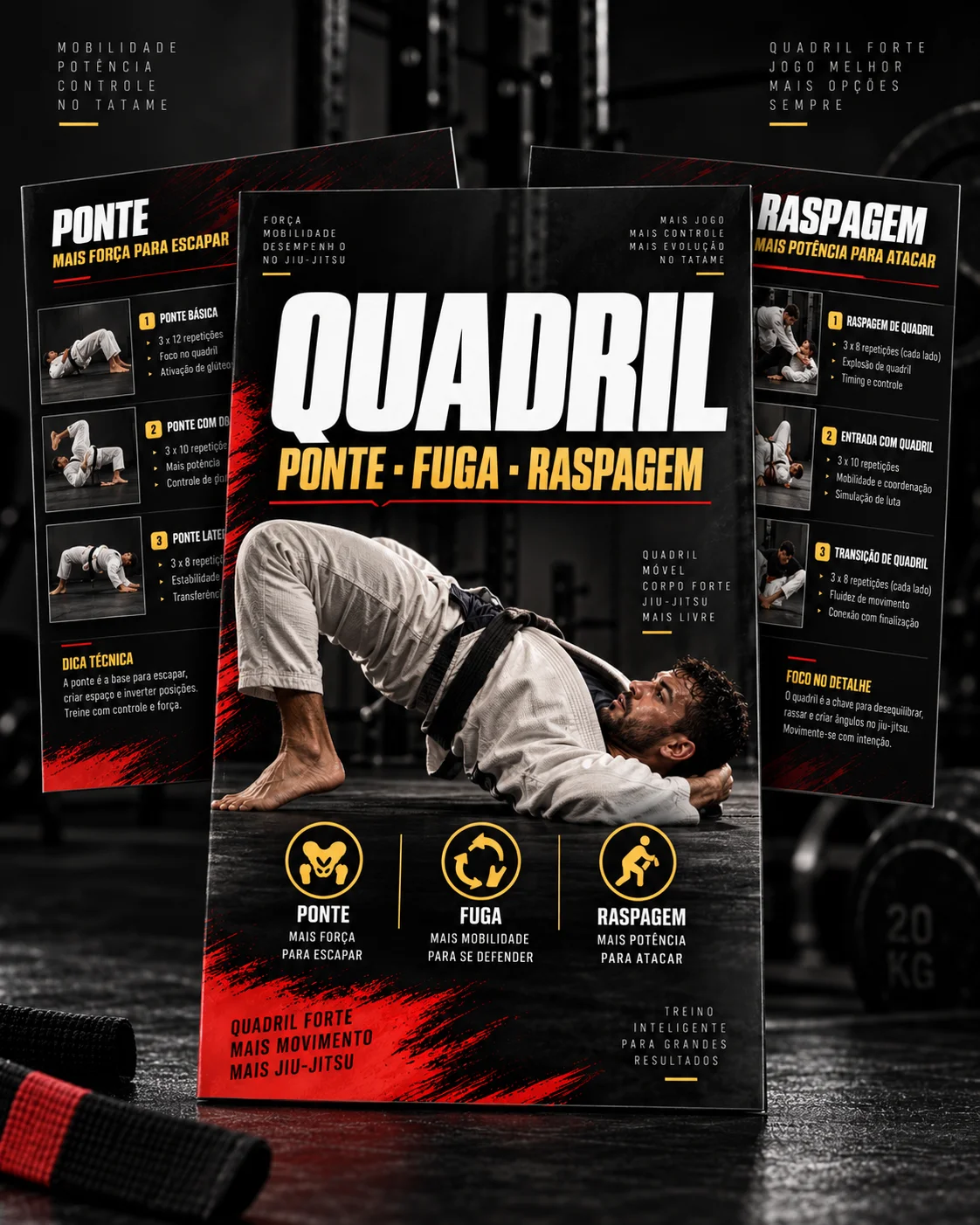 Material de exercícios para força e mobilidade do quadril